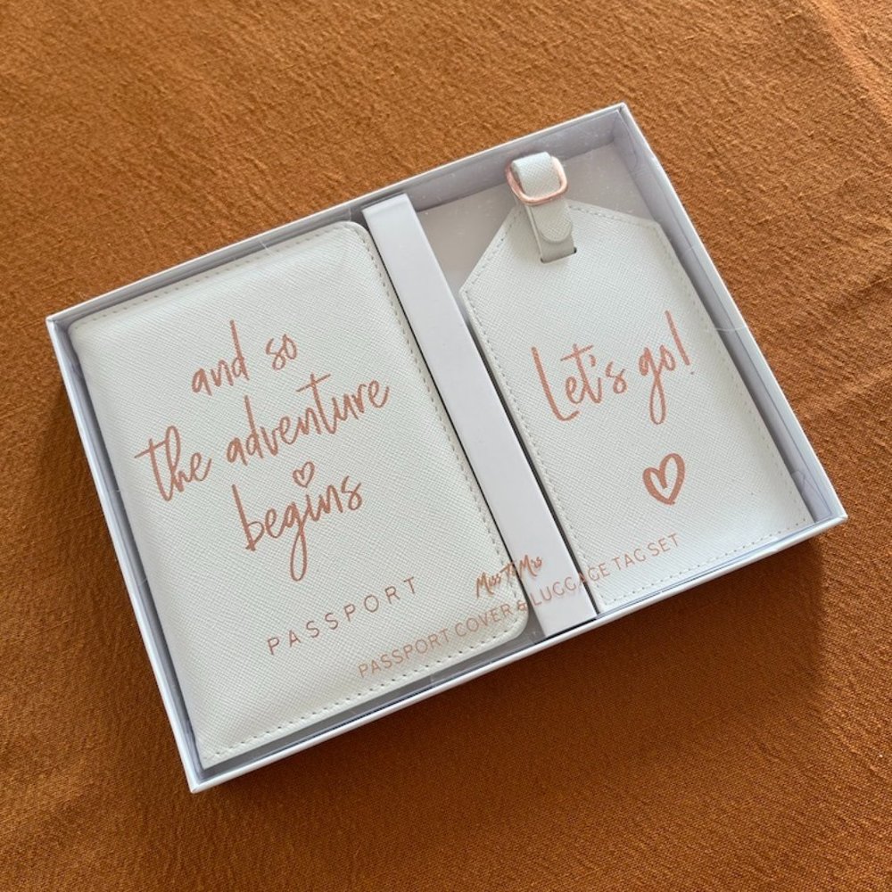 "Let the Adventure Begin" Passport Holder and Luggage Tag